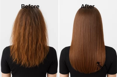 عکس قبل و بعد ریپر تراپی مو برای موهای آسیب دیده و دکلره